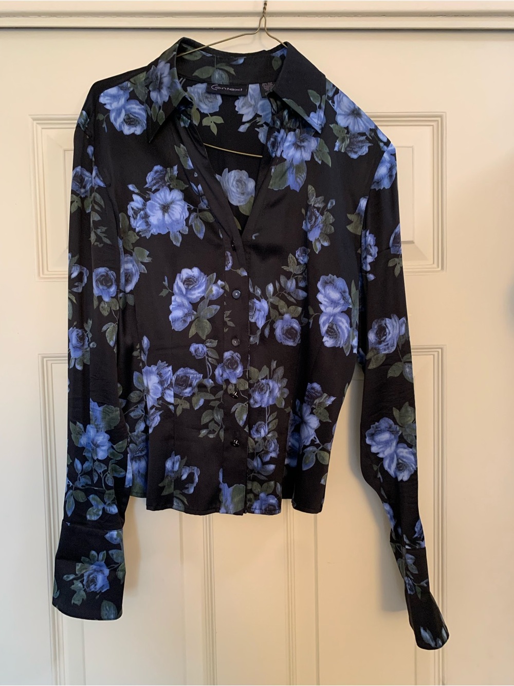 Y2K Context Silk Floral Corset Back Blouse Size 2